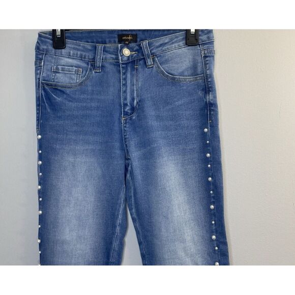 Twelve Ontwelfth Jeans Womens Sz‎ 25 Pearl Sided Skinny Ankle Mid Rise Raw Hem - Picture 1 of 8